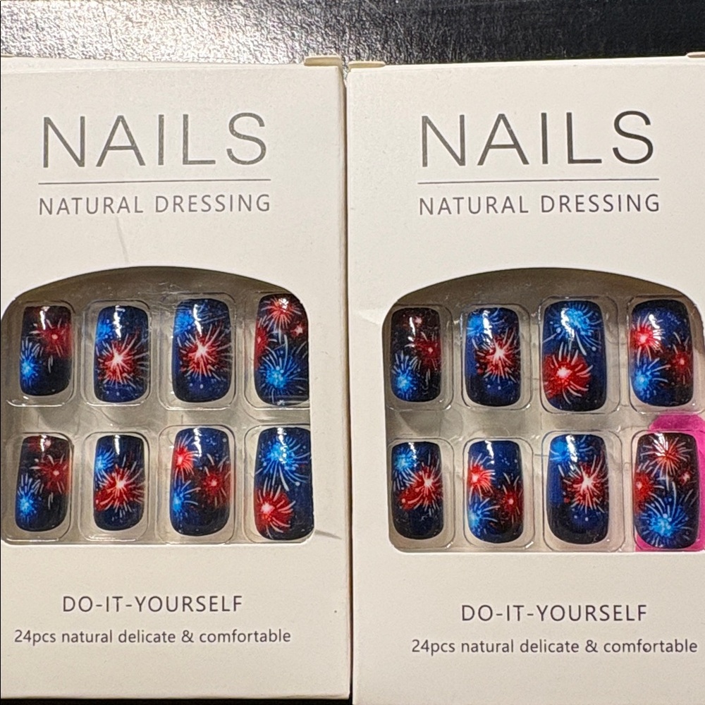 Patriotic Press on Nails Medium length